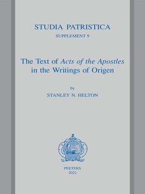 cover image of The Text of Acts of the Apostles in the Writings of Origen